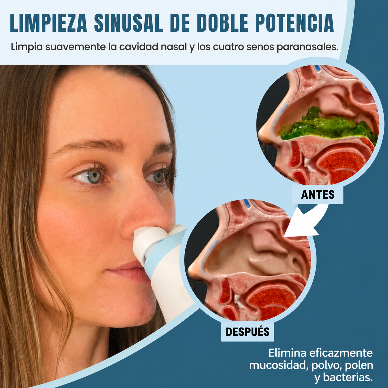 Limpiador Nasal de Doble Acción